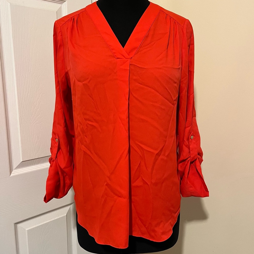 Jones of NY 100% polyester blouse gorgeous red size S